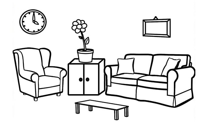 Phòng khách cho bé vẽ và tô màu  Dạy bé vẽ Dạy bé tô màu Glitter Living  Room Drawing and Coloring  YouTube